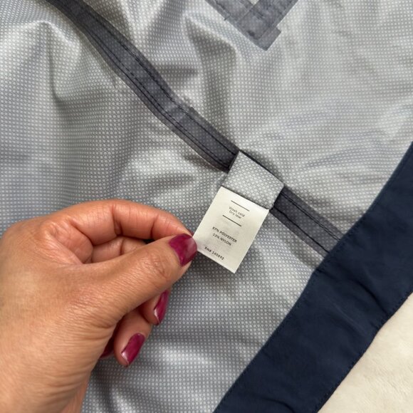 Marine Layer Milie Navy Blue Raincoat Hooded Lightweight Coat Large snap/zip New - Picture 5 of 16